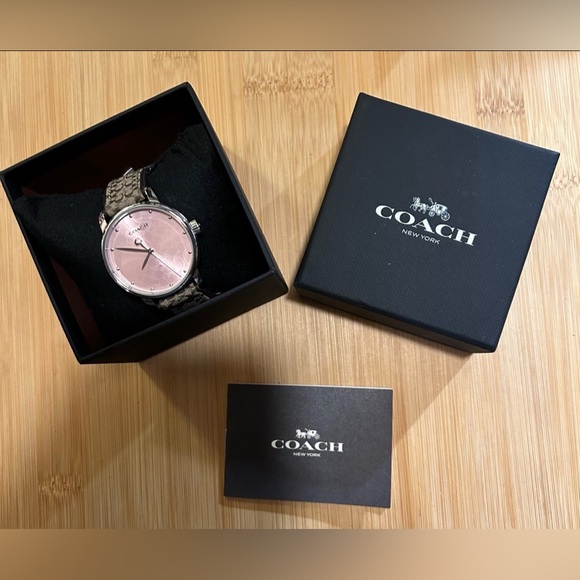 Coach Grand Watch With 36mm Pink Coach Signature Face& Brown & Beige Coa… - Picture 5 of 5